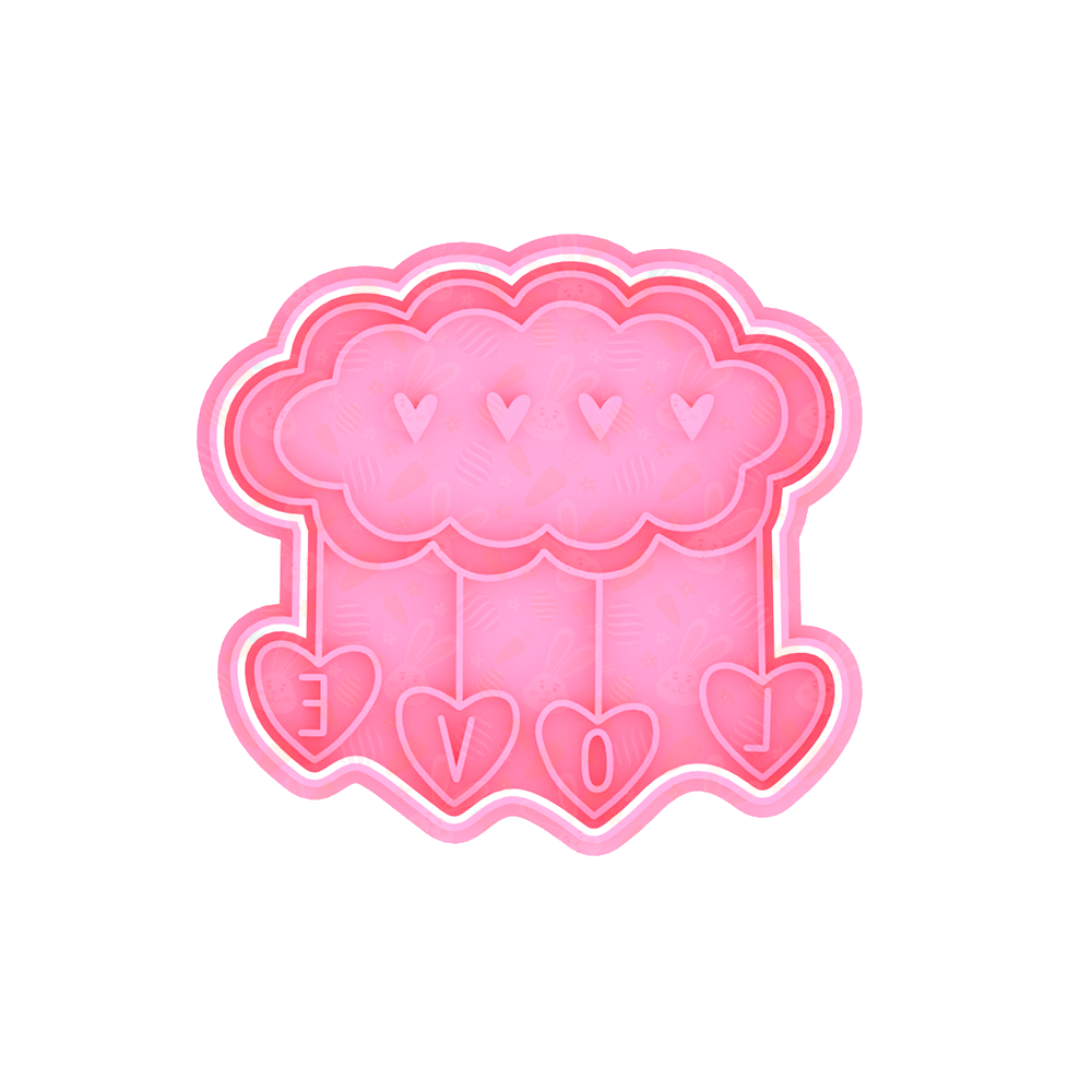 Valentines Love Themed Cookie Cutter & Embosser 2pce Set