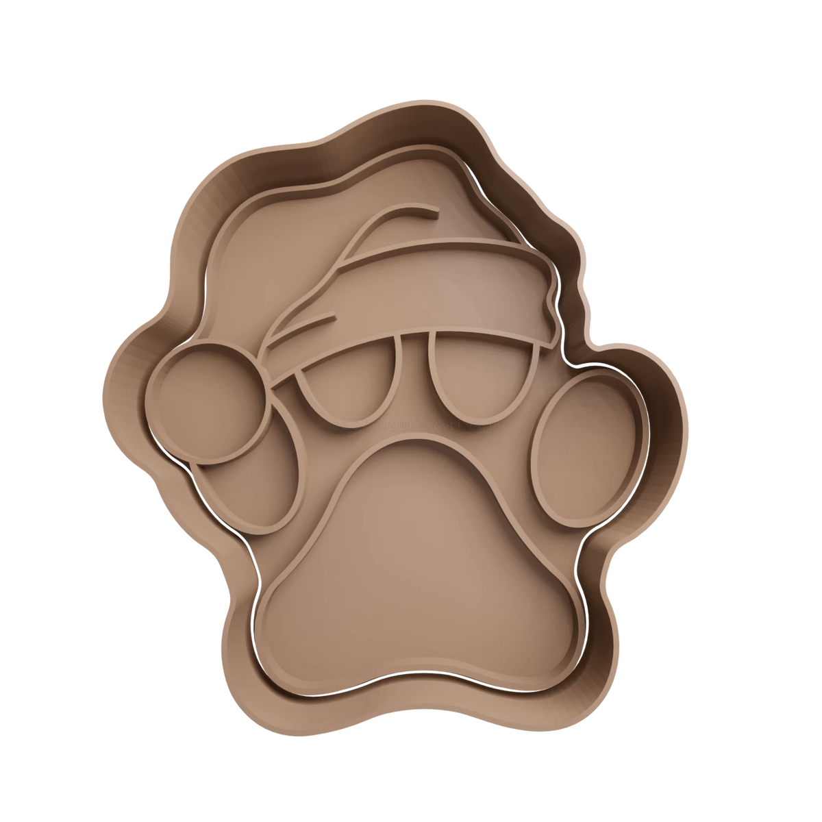 Footprint with Santa Hat Cookie Cutter