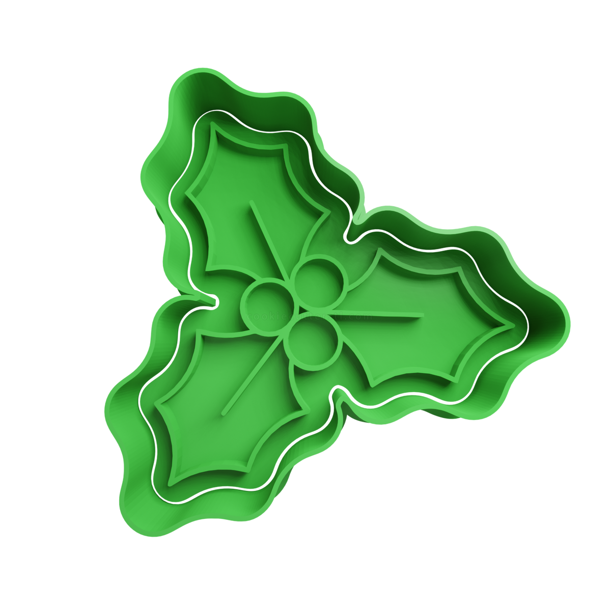 Mistletoe Christmas Cookie Cutter 3 - 3D printed Christmas cookie cutter