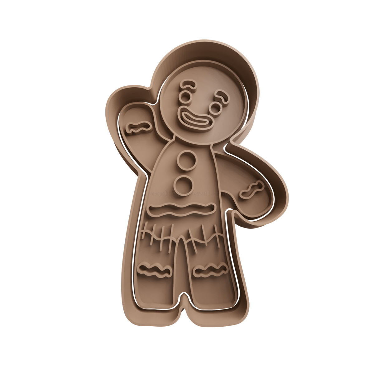 Gingerbread Man Shrek Cookie Cutter - 3D printed Christmas cookie cutter