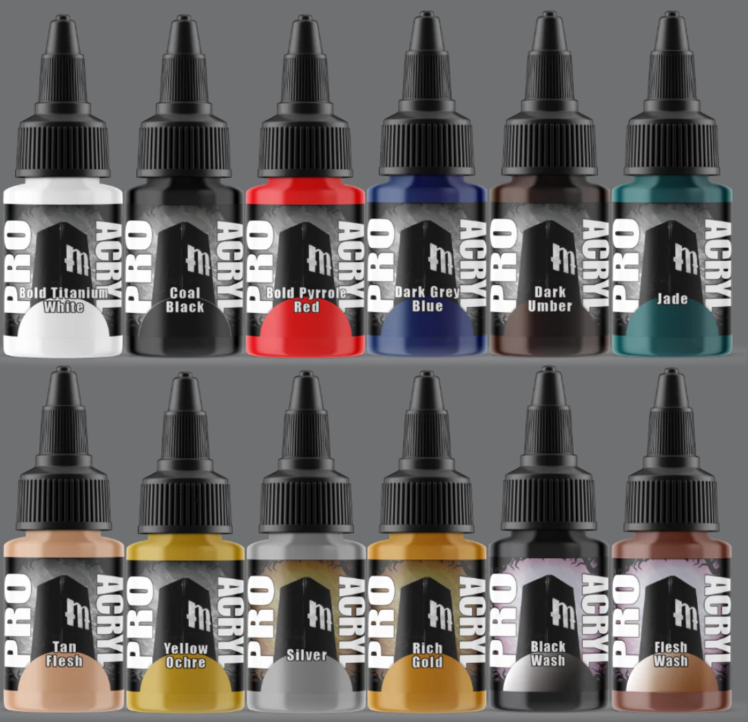 Monument Hobbies Pro Acryl Starter Set (Set of 12 plus tools)