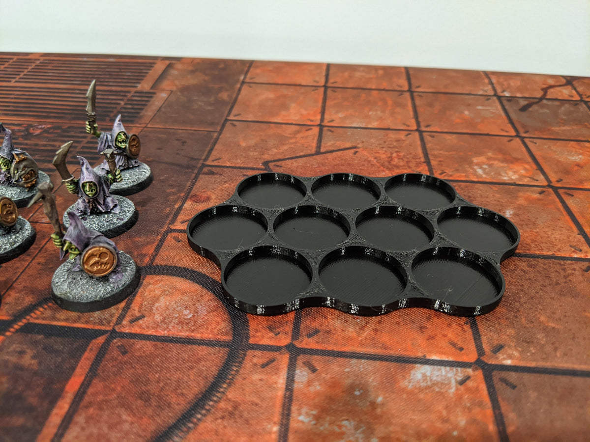 28mm Round Movement Trays - Skirmish & Squad Trays (3D Printed) - 10 Model - Blob Formation Tray (Photo 9) | AusHobby