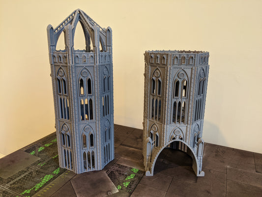 Warhammer 40k Modular Gothic tower terrain large octagonal shaped