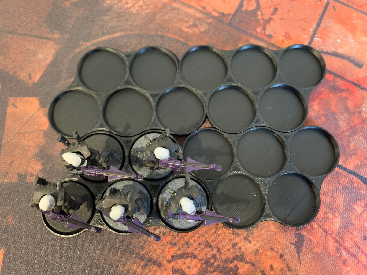 25mm Round Movement Trays - Infantry & Horde Formations (3D Printed) - 3D Printed PLA Squad Formation Layout View 3 | AusHobby