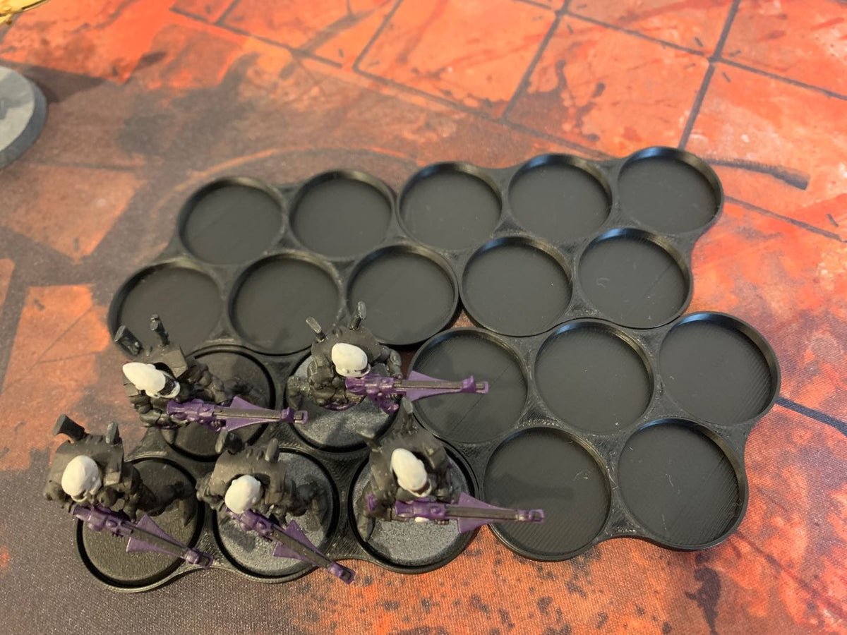 28mm Round Movement Trays - Skirmish & Squad Trays (3D Printed) - 3D Printed PLA Squad Formation Layout View 5 | AusHobby