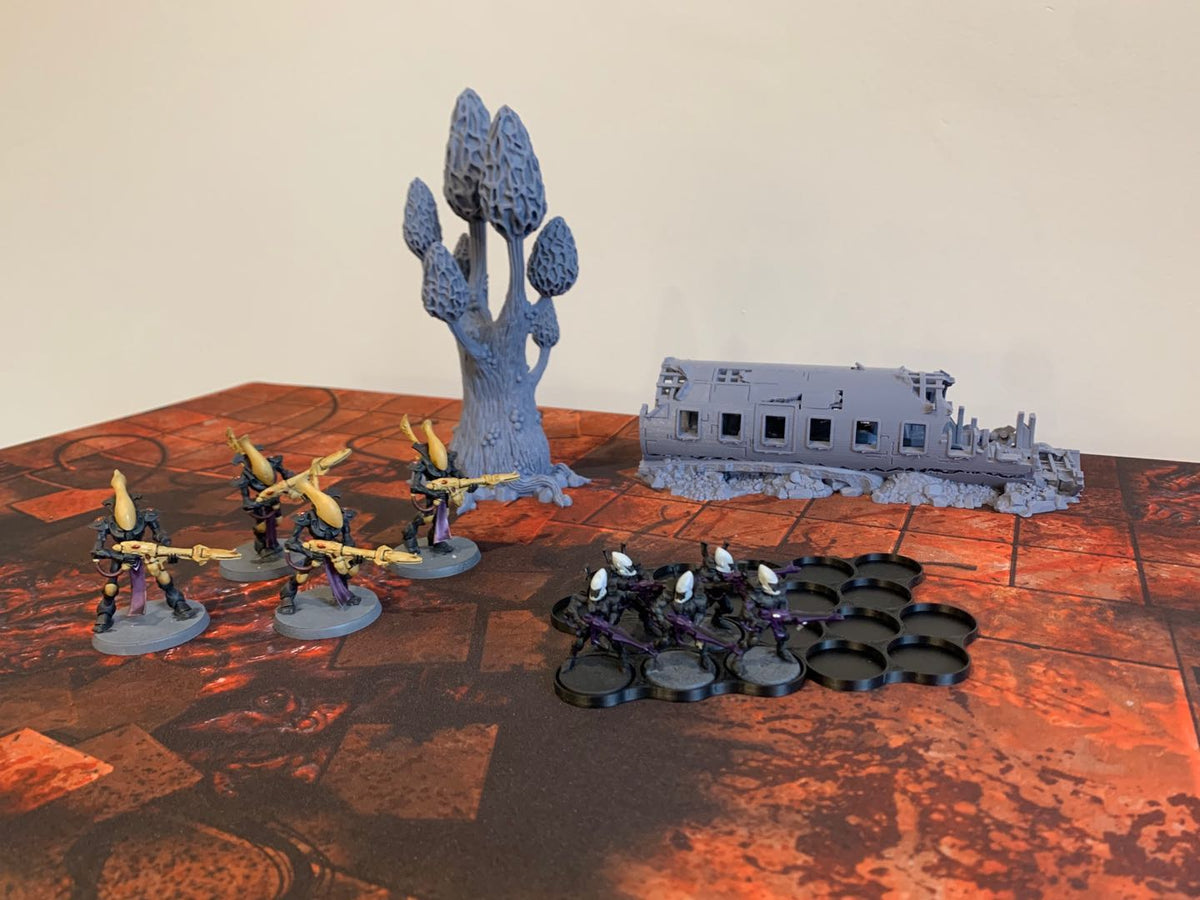 25mm Round Movement Trays - Infantry & Horde Formations (3D Printed) - 3D Printed PLA Squad Formation Layout View 7 | AusHobby
