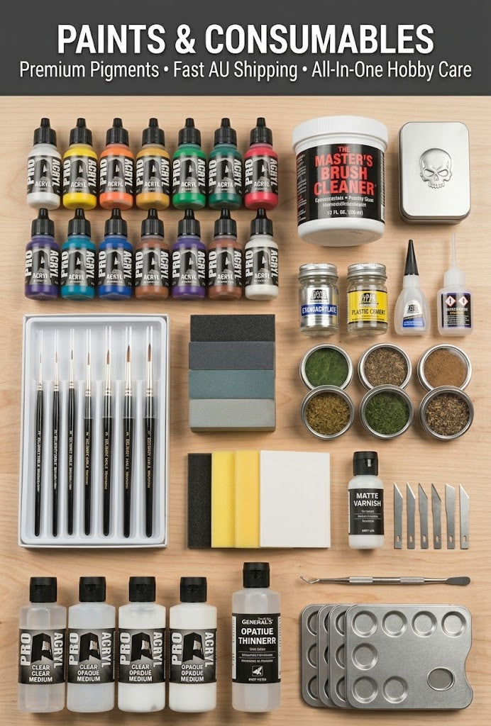 Brushes, Paints & Consumables