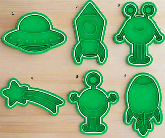 Space Aliens UFO Cutter & Embosser Cutter 2pce Set