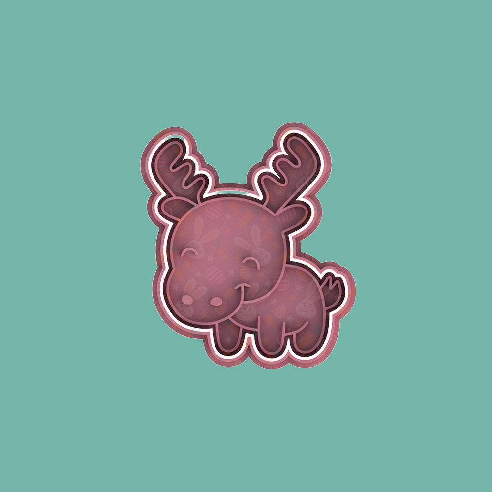 Reindeer Themed Cookie Cutter & Embosser Cutter 2pce Set