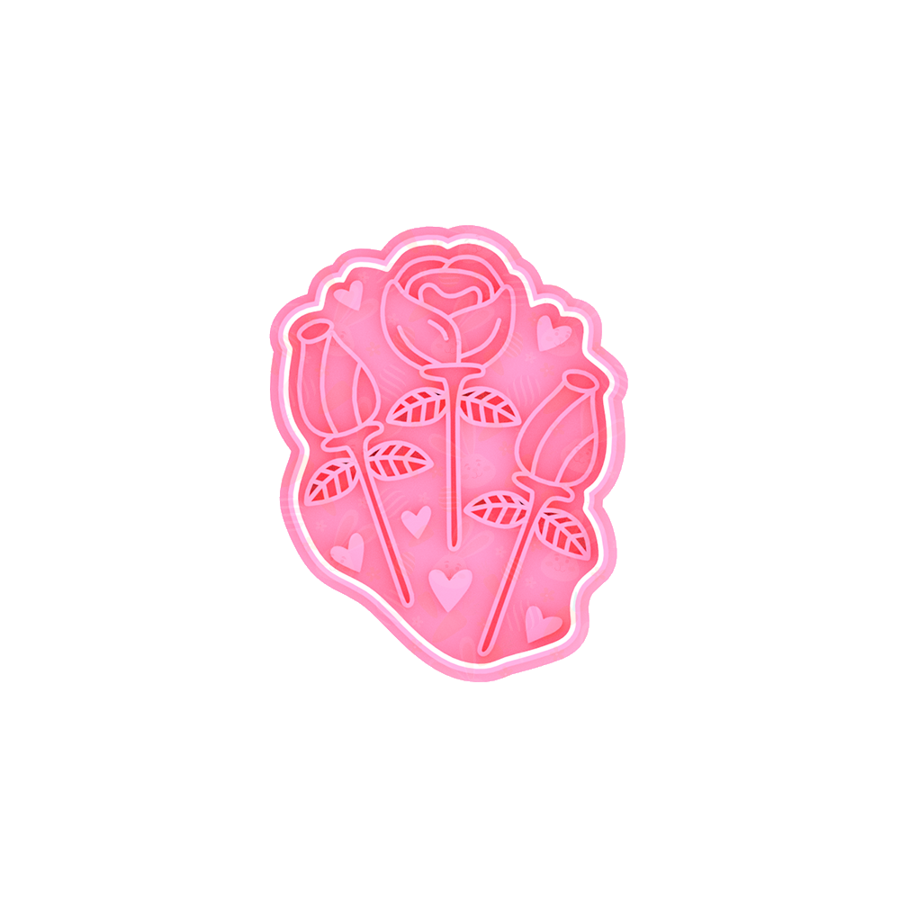 Valentines Love Themed Cookie Cutter & Embosser 2pce Set