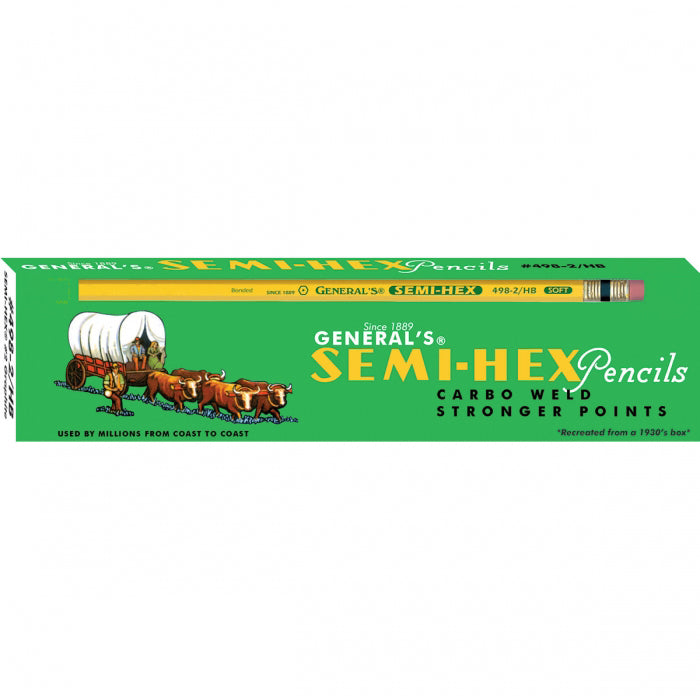 General Pencil Company: Semi-Hex #2 HB Classic Pencils (12 Pack Box) – #498