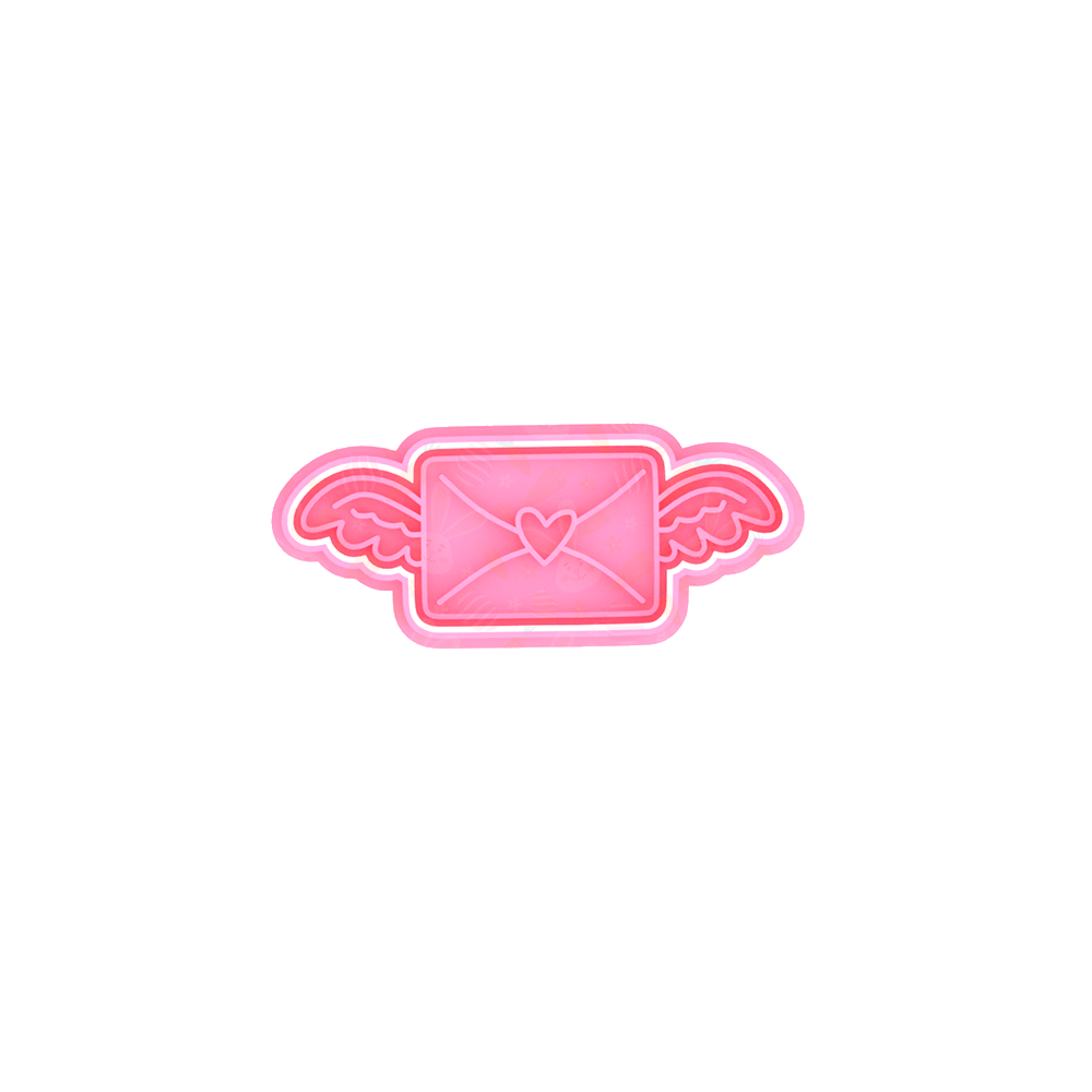 Valentines Love Themed Cookie Cutter & Embosser 2pce Set