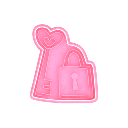 Valentines Love Themed Cookie Cutter & Embosser 2pce Set