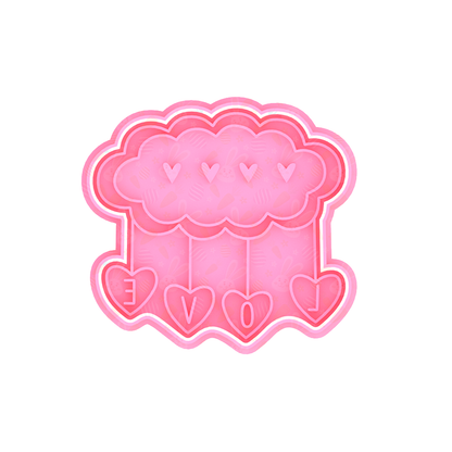 Valentines Love Themed Cookie Cutter & Embosser 2pce Set