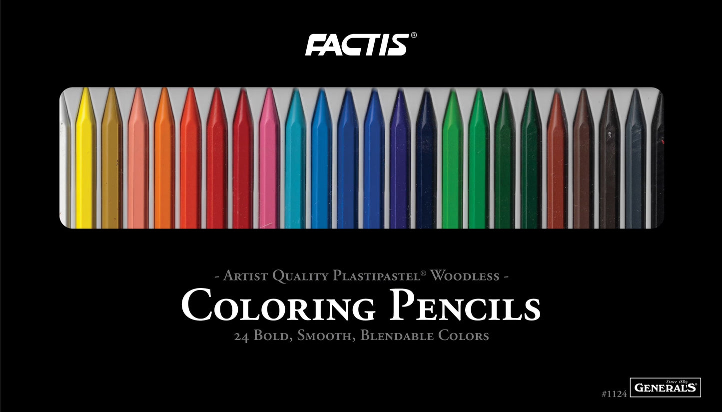 Factis Plastipastel Woodless Coloring Pencils (Set of 24) – #N24