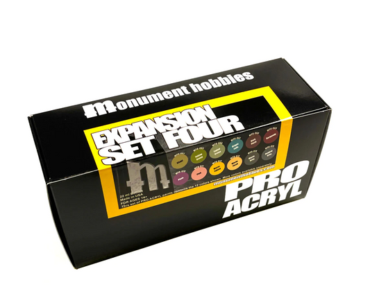Monument Hobbies Pro Acryl Expansion Set 4 Colors Bottle (Set of 12)
