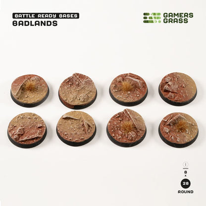 Gamers Grass - Badlands Bases - Round 32mm (x8) (GGB-BLR32)