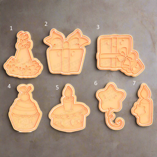 Happy Birthday Cookie Cutter & Embosser Cutter 2pce