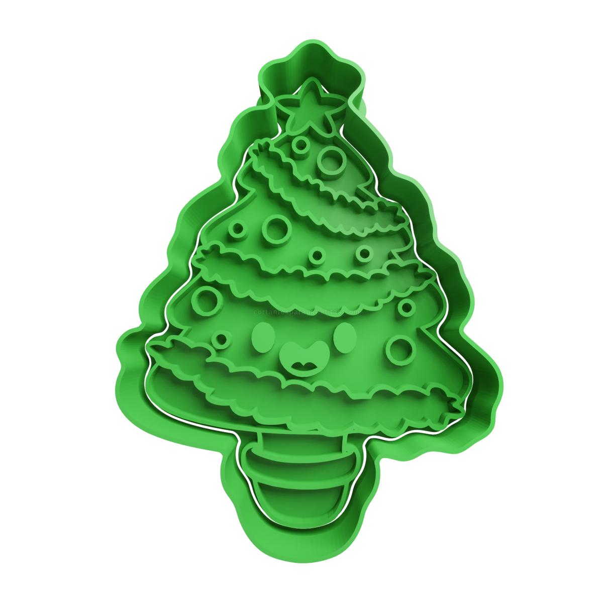 Christmas Tree Cookie Cutter - Style 3 - 3D printed Christmas cookie cutter
