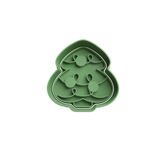 Christmas Tree Cookie Cutter - Small (7cm) / Medium (8cm) / Large (10cm) Design - 3D Printed Cookie Cutter & Fondant Embosser