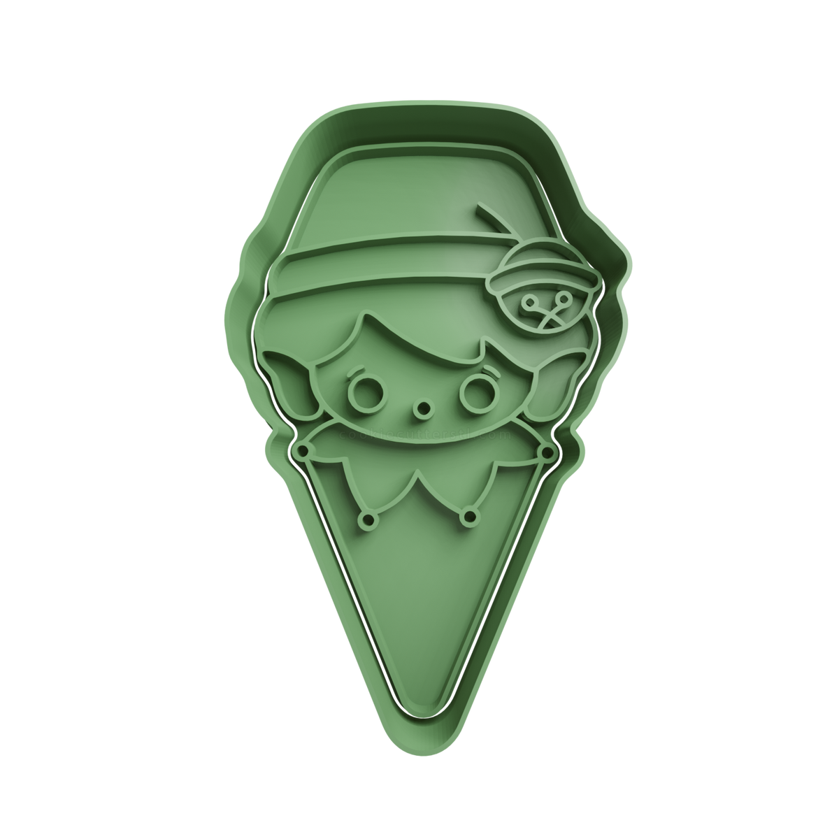Santa’s Helper Cookie Cutter - Style 3 - 3D printed Christmas cookie cutter