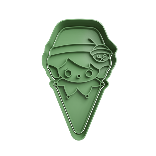 Santa’s Helper Cookie Cutter - Style 3 - 3D printed Christmas cookie cutter