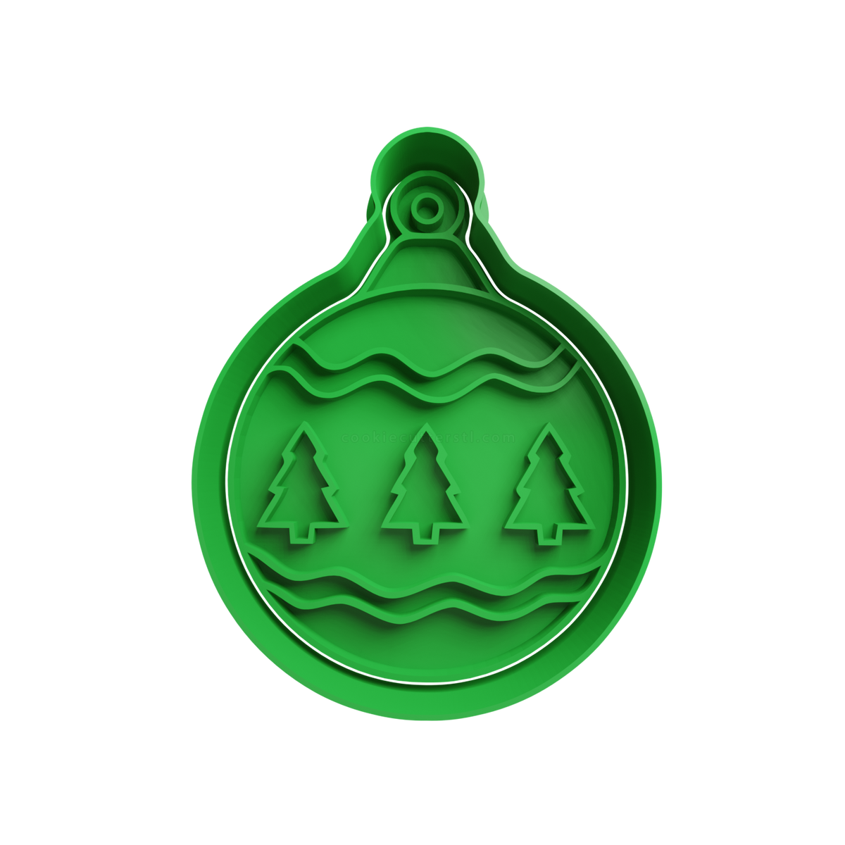 Christmas Bubbles with Trees Cookie Cutter - 3D printed Christmas cookie cutter