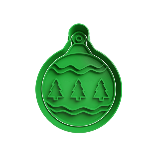 Christmas Bubbles with Trees Cookie Cutter - 3D printed Christmas cookie cutter