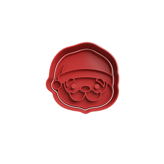 Santa Claus Cookie Cutter - Small (7cm) / Medium (8cm) / Large (10cm) Design - 3D Printed Cookie Cutter & Fondant Embosser