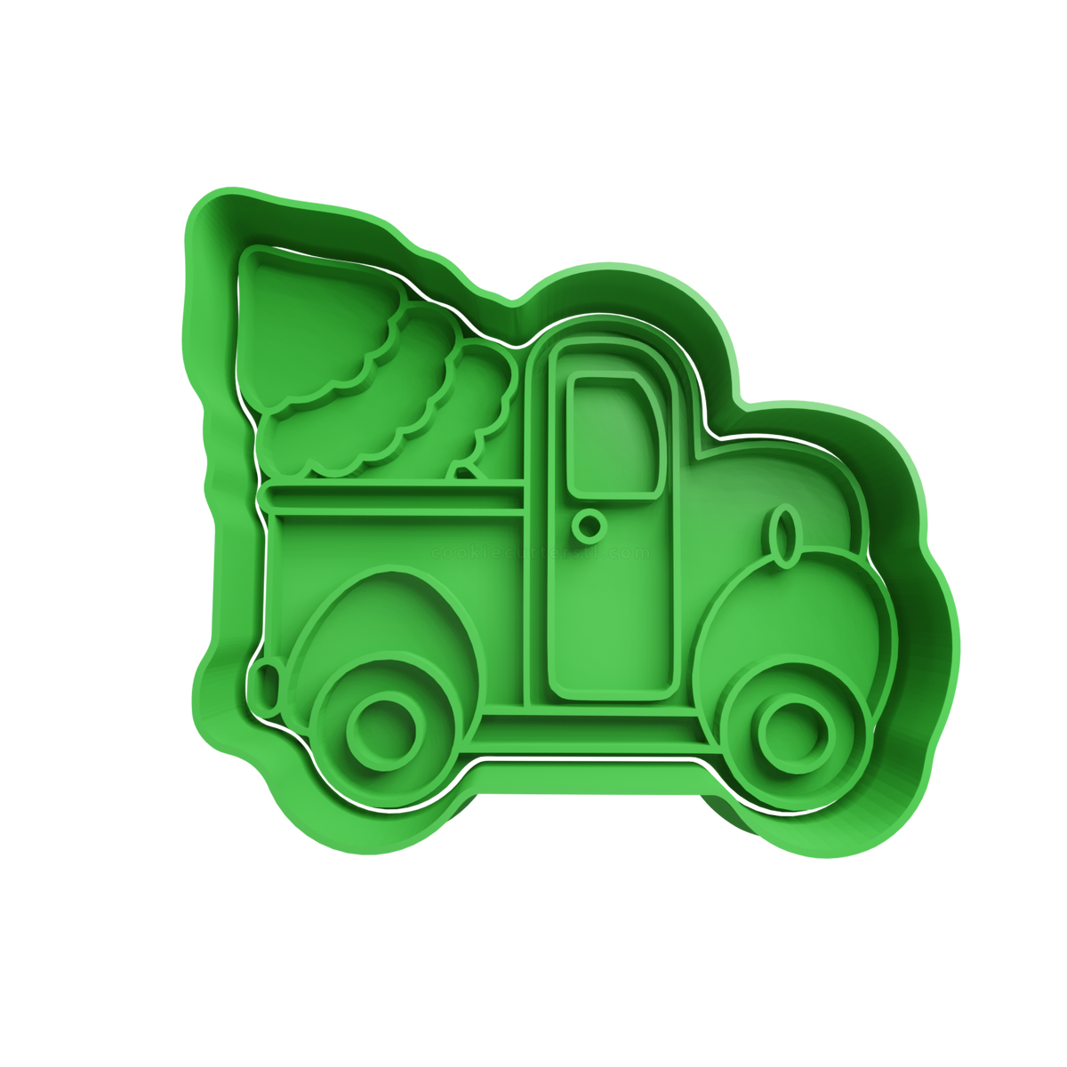 Truck with Christmas Tree Cookie Cutter - 3D printed Christmas cookie cutter