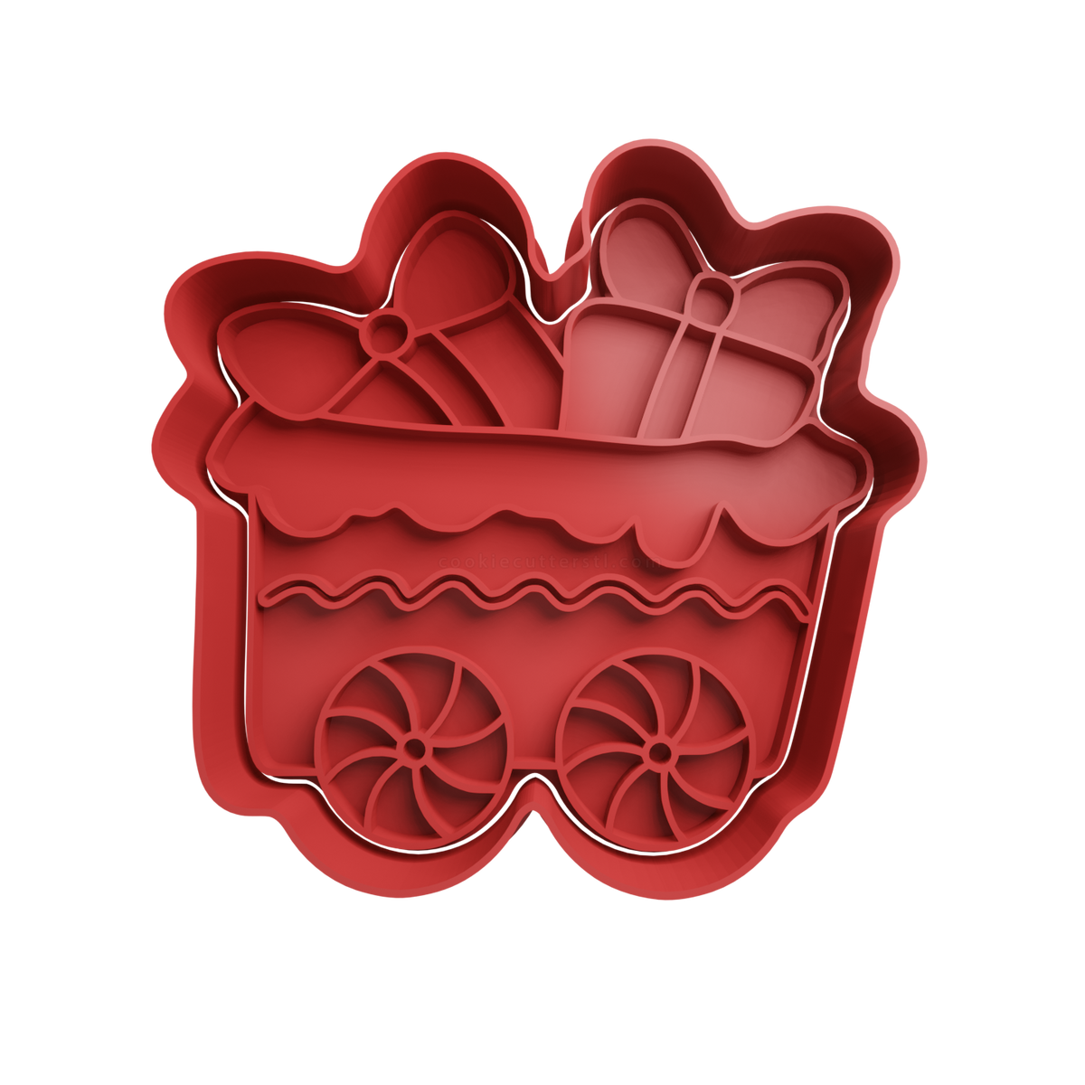 Gift Cart Cookie Cutter - 3D printed Christmas cookie cutter