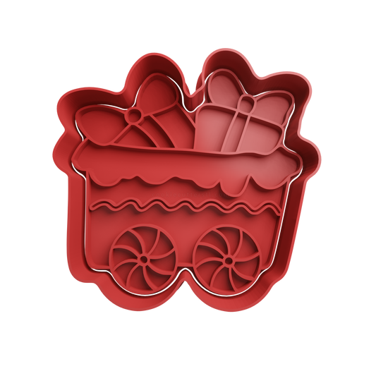 Gift Cart Cookie Cutter - 3D printed Christmas cookie cutter