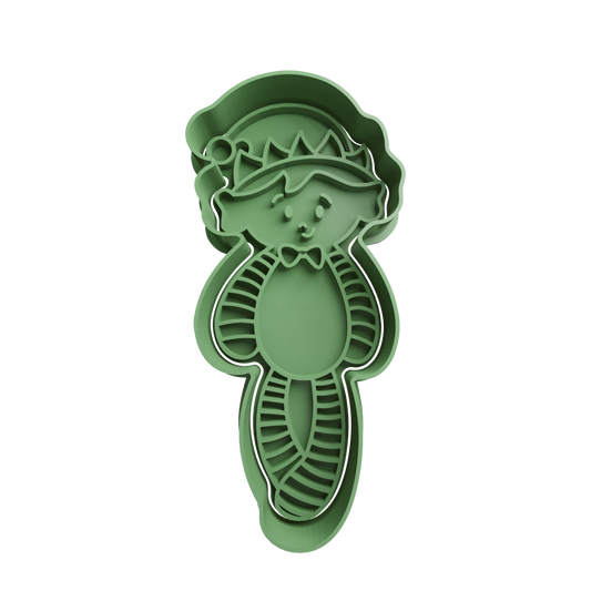 Santa’s Helper Cookie Cutter - Style 2 - 3D printed Christmas cookie cutter
