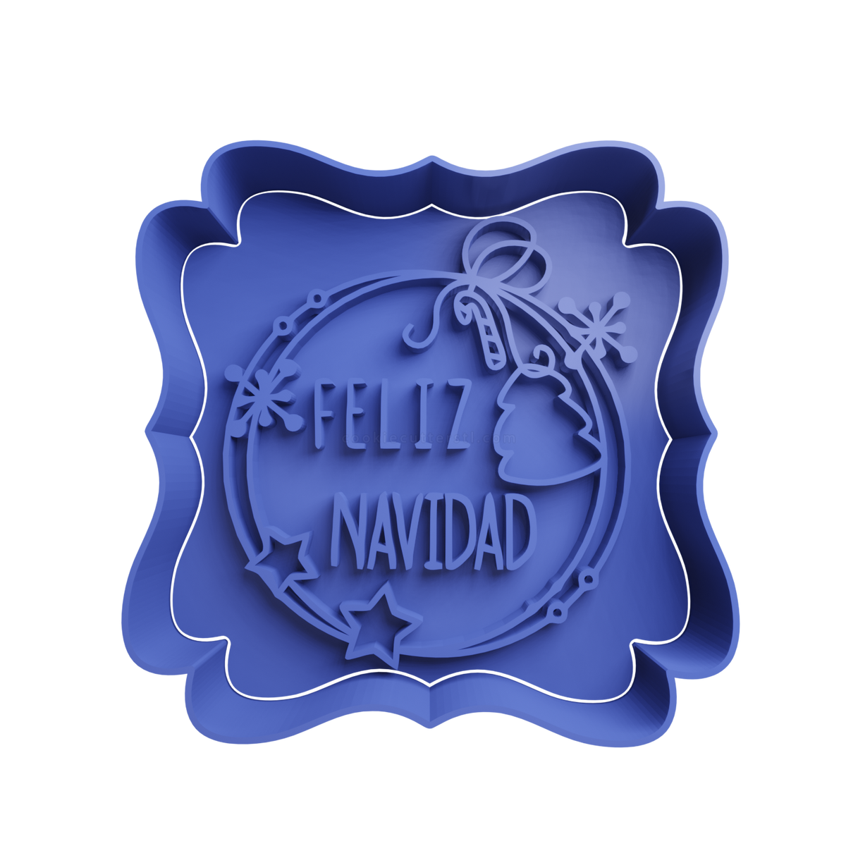 Feliz Navidad Cookie Cutter - Style 3 - 3D printed Christmas cookie cutter