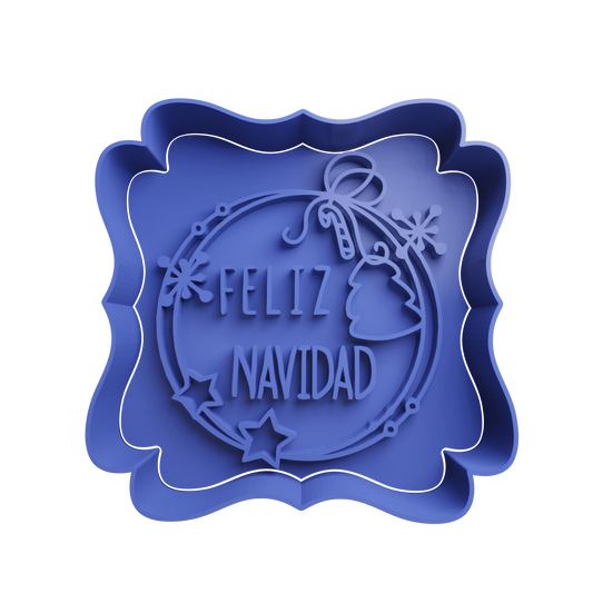 Feliz Navidad Cookie Cutter - Style 3 - 3D printed Christmas cookie cutter