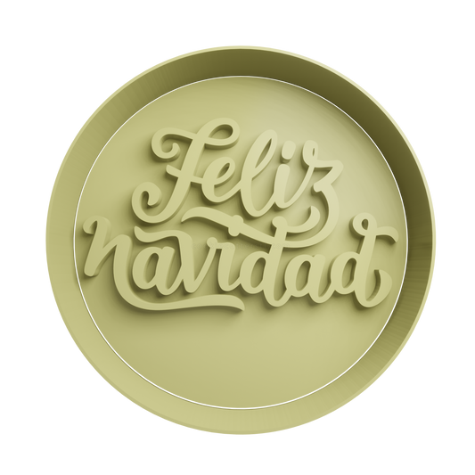 Feliz Navidad Cookie Cutter - Style 2 - 3D printed Christmas cookie cutter
