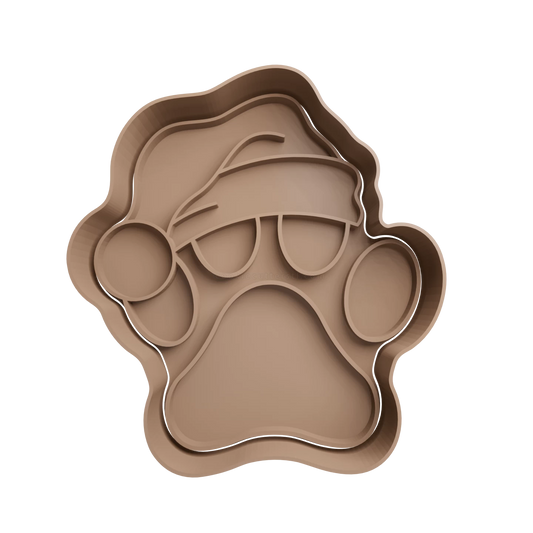 Footprint with Santa Hat Cookie Cutter
