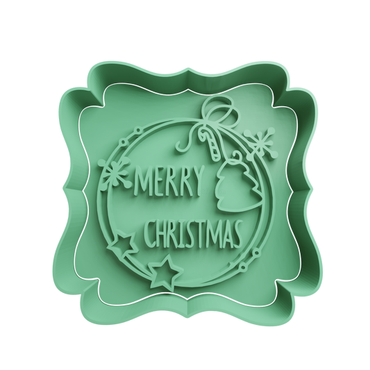 Merry Christmas Cookie Cutter - Style 5 - 3D printed Christmas cookie cutter