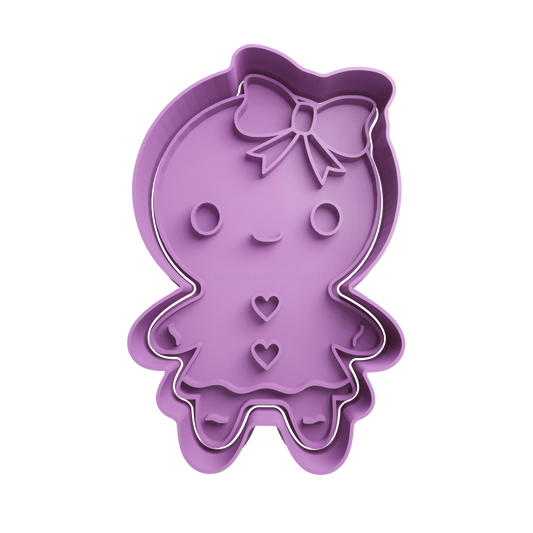 Gingerbread Woman Cookie Cutter 1 - 3D printed Christmas cookie cutter
