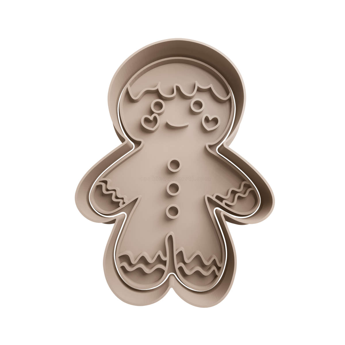 Glazed Gingerbreadman Cookie Cutter - 3D printed Christmas cookie cutter