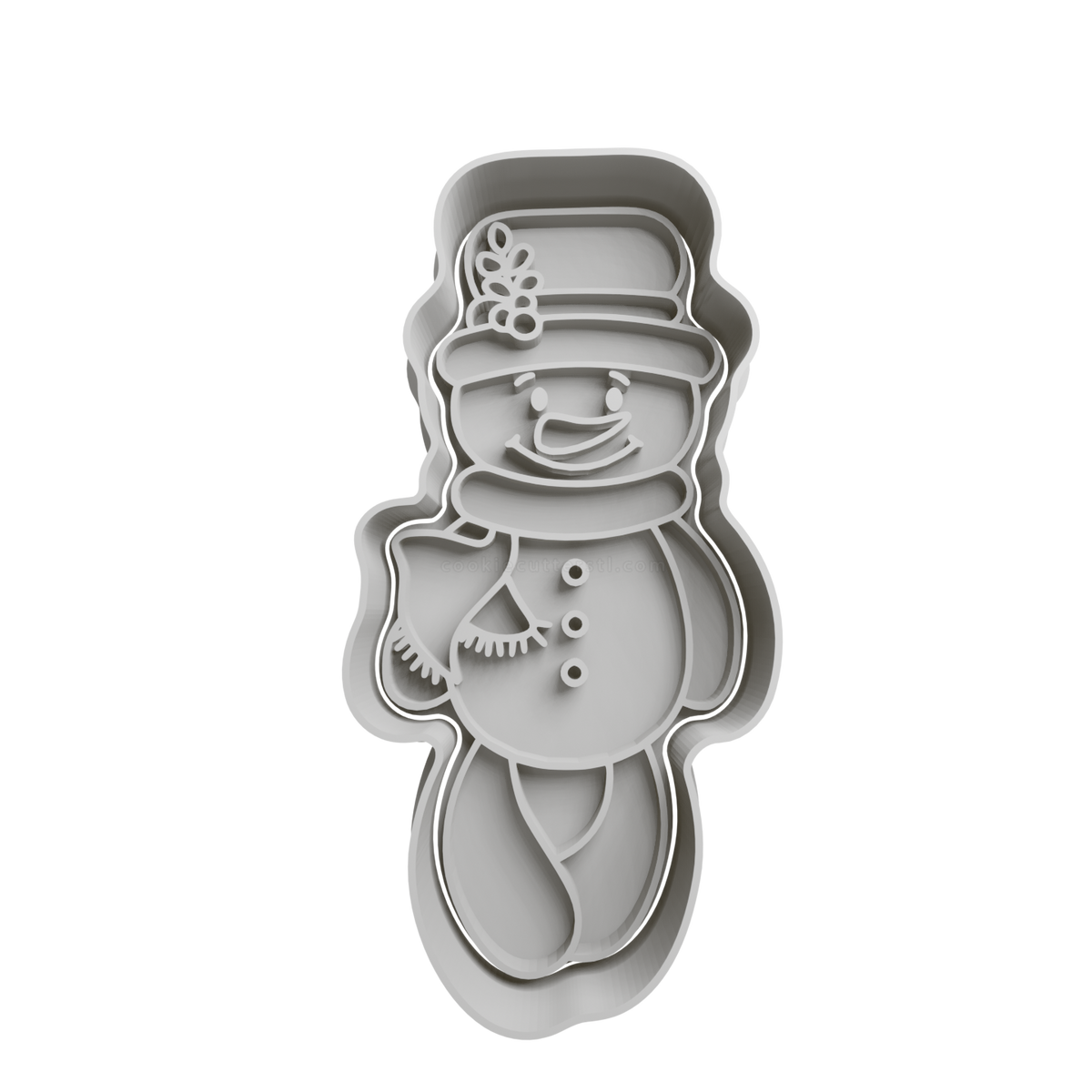 Snowman Cookie Cutter 2 - 3D printed Christmas cookie cutter