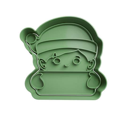 Santa’s Helper Cookie Cutter - Style 1 - 3D printed Christmas cookie cutter