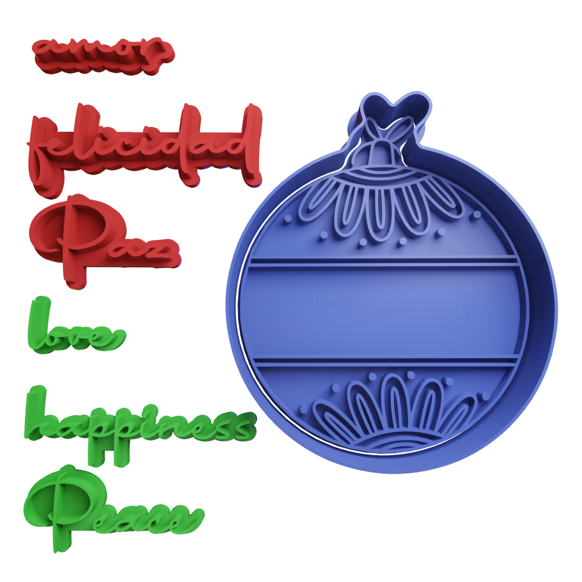 Christmas Ornament Cookie Cutter - 3D printed Christmas cookie cutter