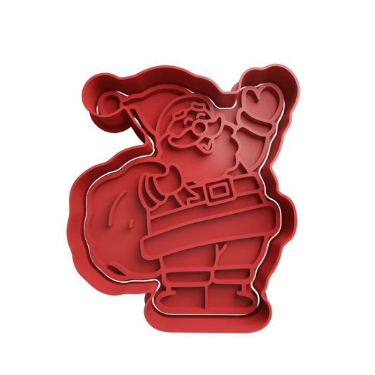 Santa Claus Cookie Cutter - Style 4 - 3D printed Christmas cookie cutter