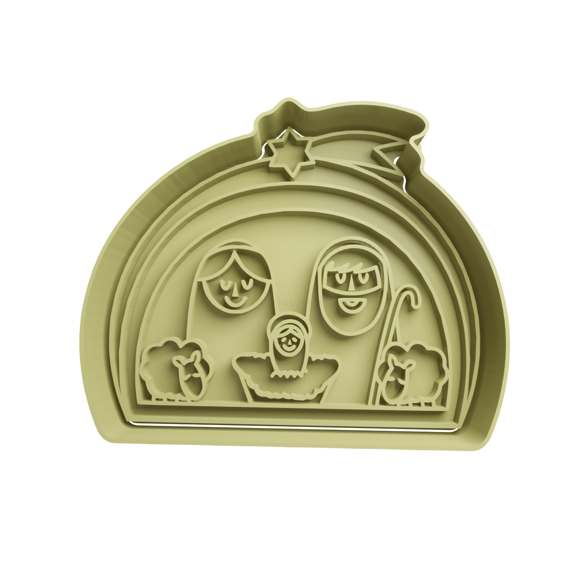 Christmas Manger Cookie Cutter - Style 3 - 3D printed Christmas cookie cutter