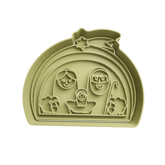 Christmas Manger Cookie Cutter - Style 3 - 3D printed Christmas cookie cutter