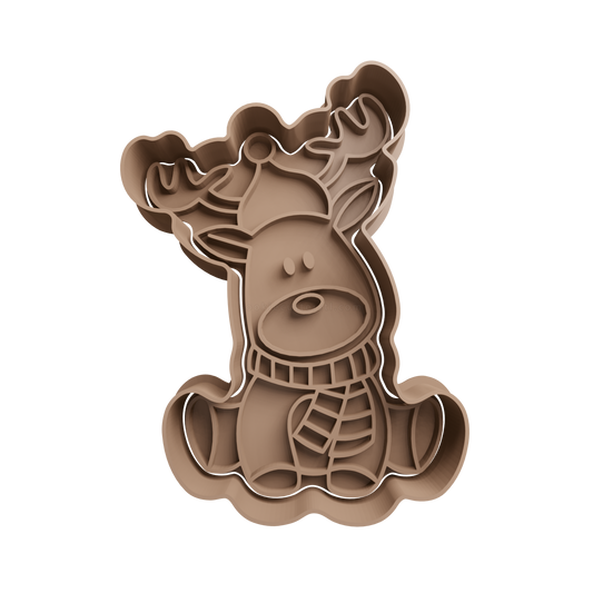 Reindeer Cookie Cutter - 3D printed Christmas cookie cutter