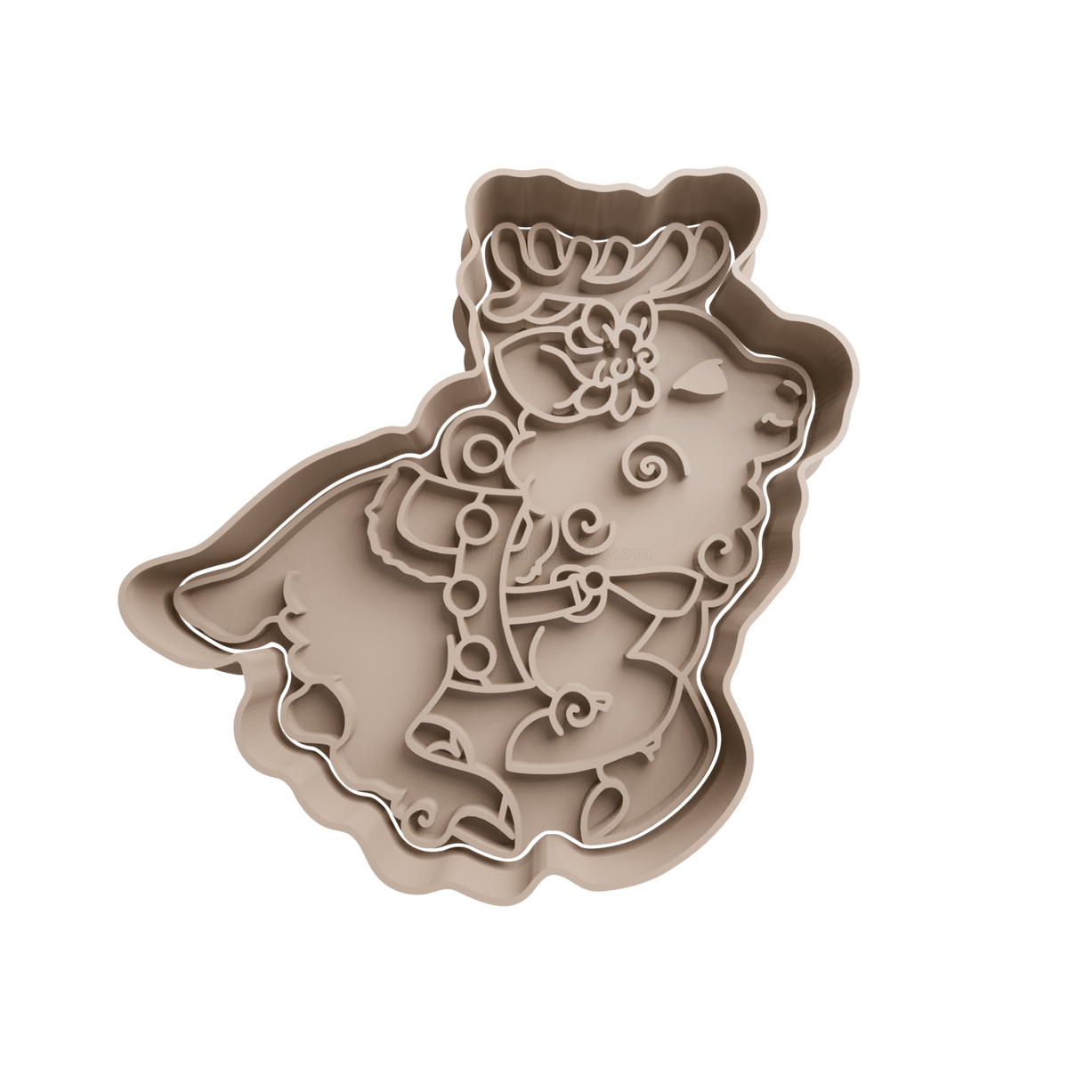 Christmas Reindeer Cookie Cutter - 3D printed Christmas cookie cutter