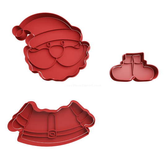 Santa Claus Cookie Cutter - Style 1 - 3D printed Christmas cookie cutter