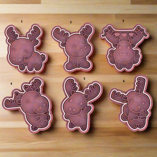 Reindeer Themed Cookie Cutter & Embosser Cutter 2pce Set